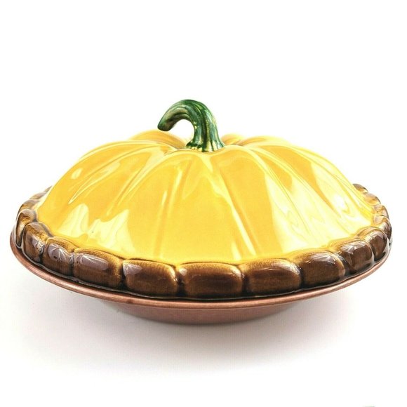 Over and Back Other - Over and Back Pumpkin Ceramic Pie Server Dish 11"D